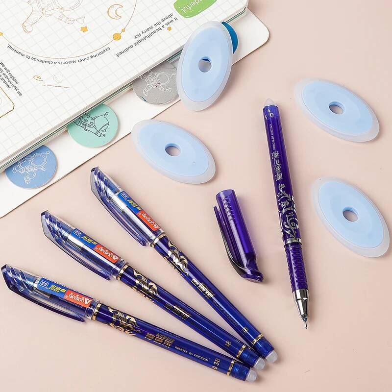 Bestseller 2+50Pcs/Set 0.5mm Refill Rod Black Blue Erasable Pens Washable Handle School Writing Stationery Gel Ink Pen ddmysat
