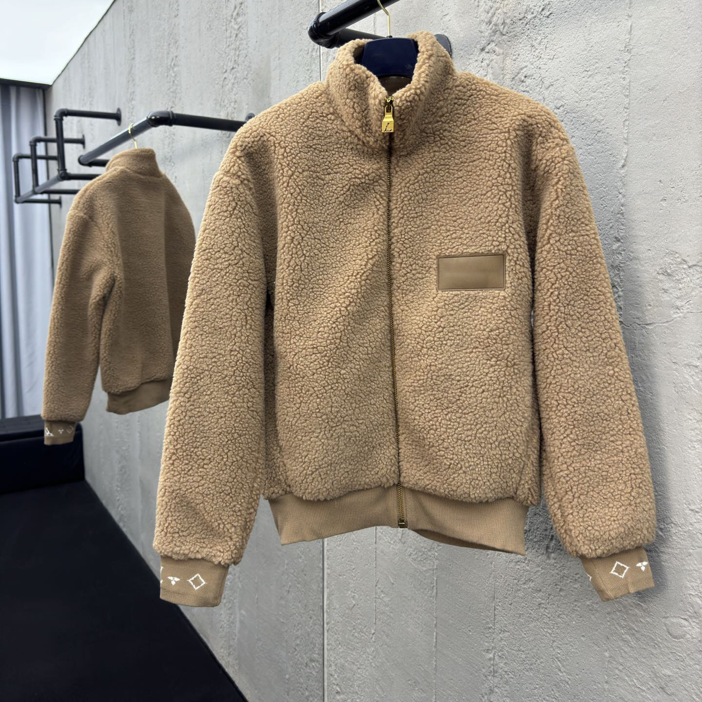 High quality mens designer jacket Teddy cotton wool blend leather zipper jacket mens fur and leather clothing winter sports outdoor warm top