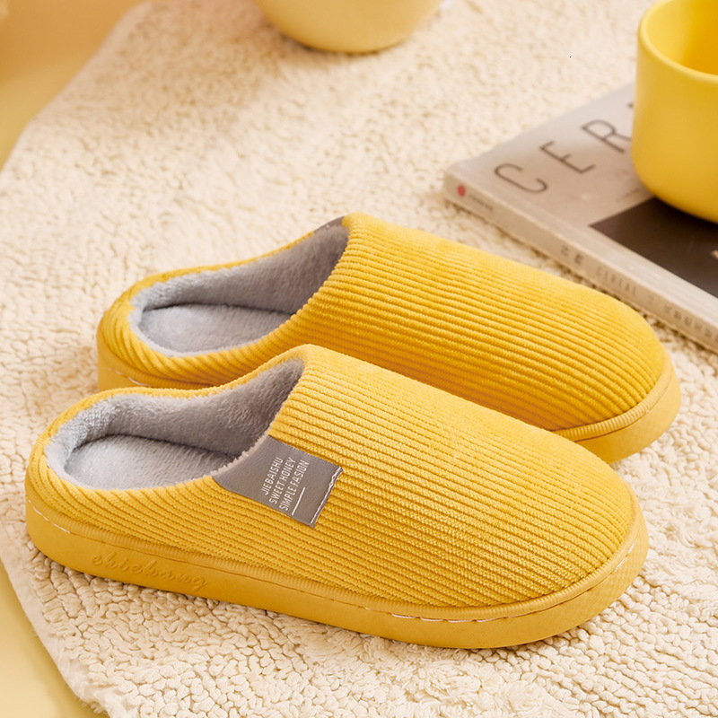 Cotton Home Use, Spring, Autumn, Winter, Indoor, Women's Non-Slip Thick Sole, Couples' Men's Indoor Maternity Furry Slippers for Winter