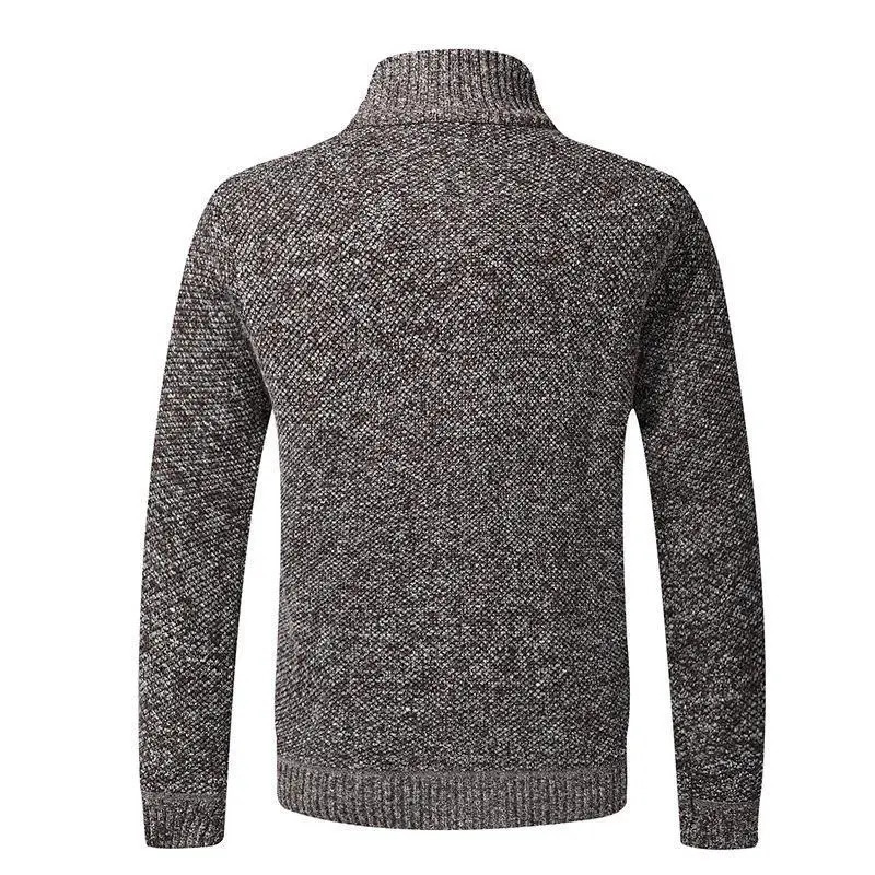 Autumn Winter Warm Cardigan Men Fleece Zipper Sweaters Jackets Mens Slim Fit Knitted Sweatercoat Thick Sweater Coat 250929