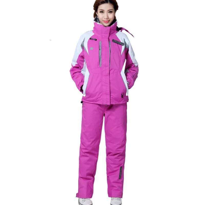 Suit Women Winter Thicken Ski Wear Waterproof Sportwear Snowboard Set Strap Pants Snow Jacket And Pant