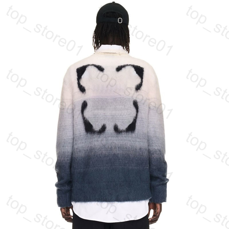 5A New Designer Off Sweater Luxury Men's Designer Crew Neck Sweater oft Knitted Cotton Blend Pure Cotton White Sweater essential Casual Women Loose Sweaters