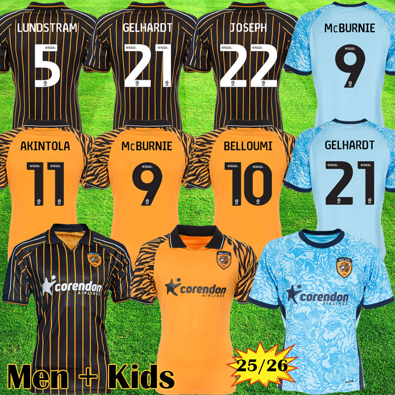 Hulls soccer jerseys City 25 26 HCAFC Kit Hulls Jersey City AFC football Shirts The Tigers soccer shirt HullCitys Kits McBURNIE BELLOUMI MILLAR Men Kids Uniforms