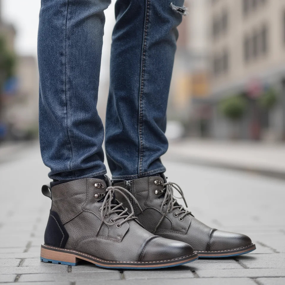 Size 713 Ankle Boots For Men Mens Leather boots Boot for men AL605 250930