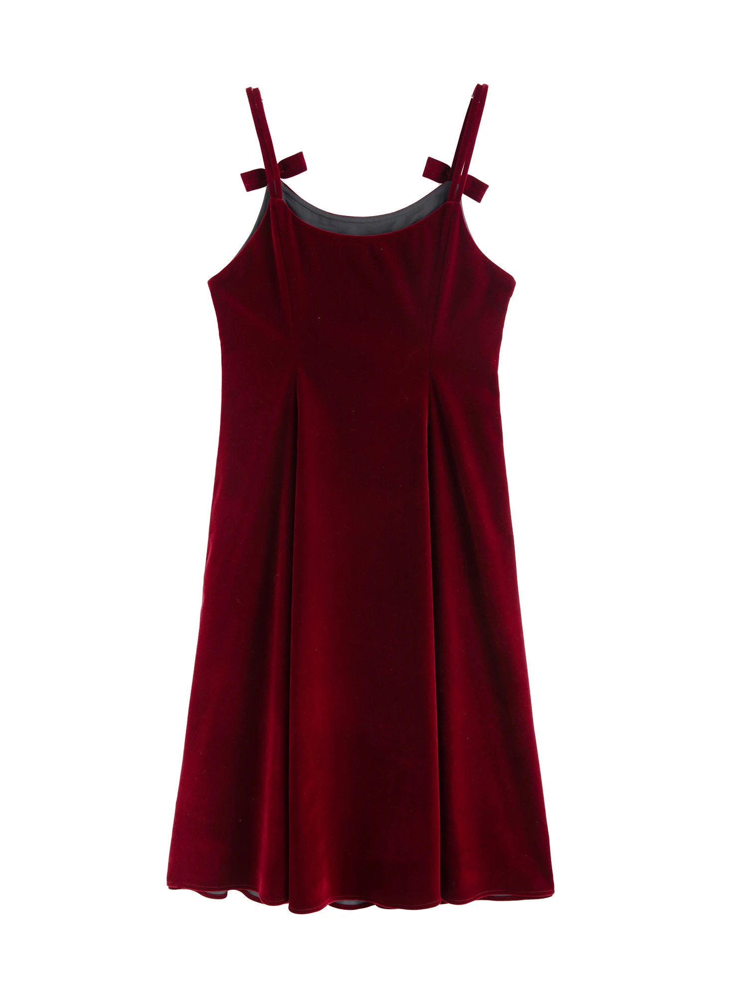 DUSHU Christmas Style Suspender Red Green Black Winter Dress for Women Allmatch Chic Long Dress 24DS84338 250930