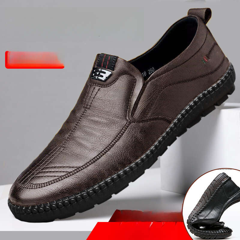 100% Full Cowhide Special Price Men's Work Leather Soft Sole Non-Slip Business Casual Shoes 17 26