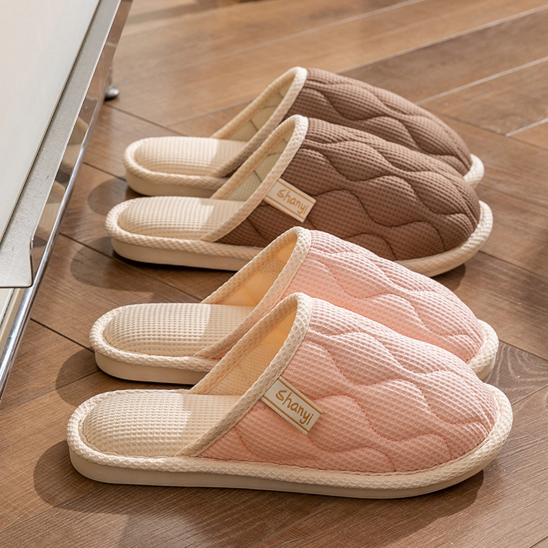 Spring and Autumn Women, Four Seasons Winter Indoor Use Cotton Non-Slip Home Couple Linen Slippers for Men ddmymarket