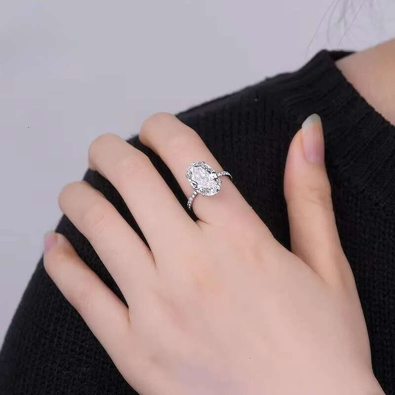 GIA IGI Certified CVD HPHT Lab Grown Created Dia 14k Solid Gold Oval Engagement Ring Fine Jewelry Rings for Women