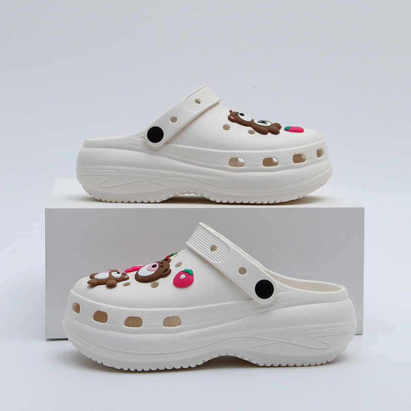 Bear World Thick-Soled Clog Shoes Women, Summer New Style, Outdoor Casual Breathable Non-Slip Height-Increasing Closed-Toe Sandals for Men ddmymarket