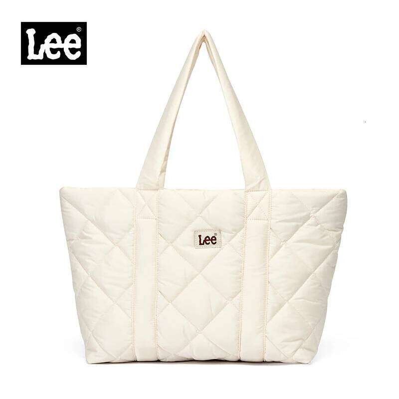 LEE Large Soft Puffer Women Big Size College Students Laptop Book Quilted Tote Bag Lady Down-Filled Shopping School Bags