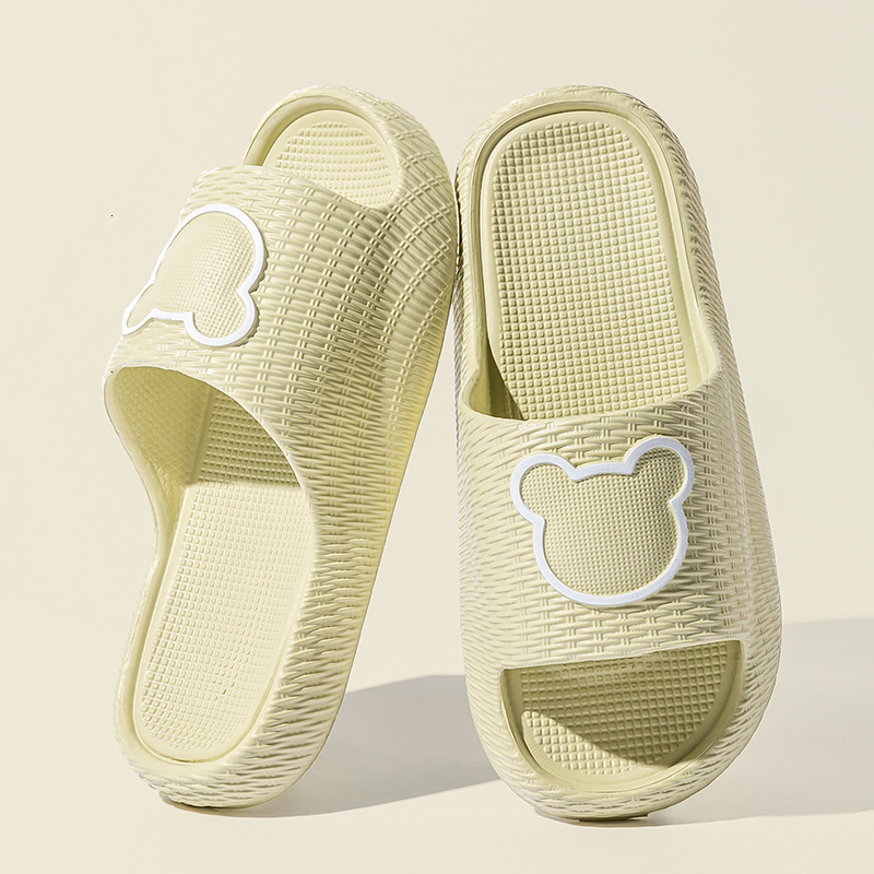 Cartoon Bear Head EVA Summer Home Non-Slip Bathroom Men Silent Couple Thick Sole Slippers Women Outdoor Wear ddmymarket