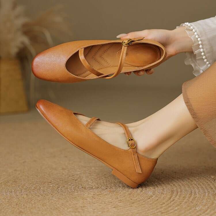 French Style Mary Jane for Women Soft Sole Granny Shoes Comfortable Versatile Flat Shoes