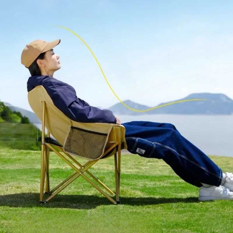 Outdoor Single Camping Chair Oxford Beach Picnic Stable Comfortable Backrest Folding Chairs Portable Camping Furnishings J250930
