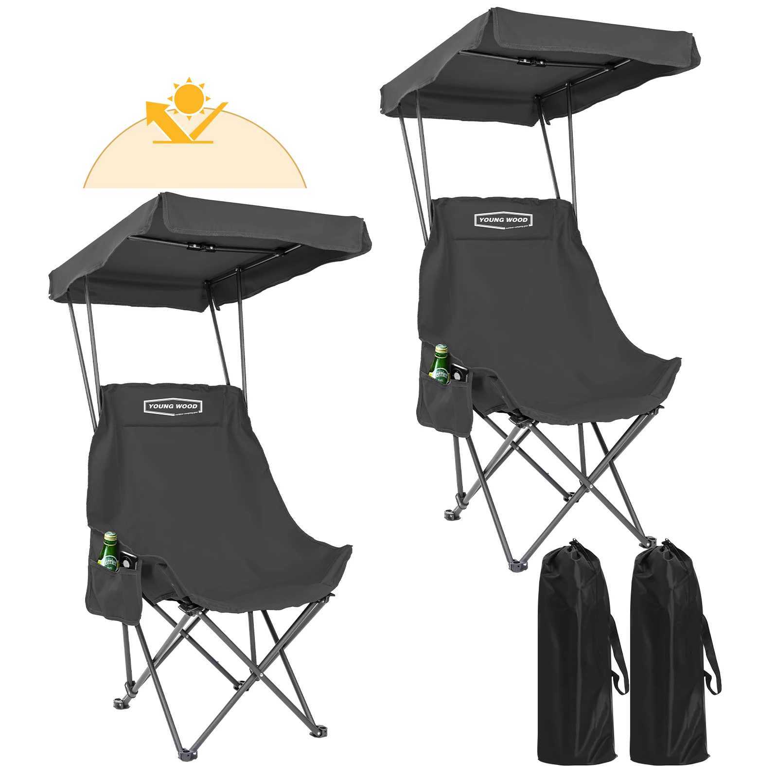 2PC Black Folding Chair Shed Outdoor Leisure Design Unique Folding Portable Camping Picnic Beach Vacation Highquality Material J250930