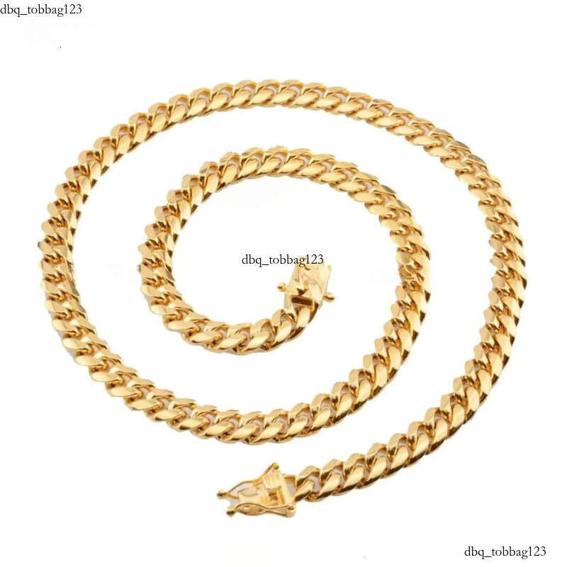 Cuba gold faucet buckle stainless titanium steel density 8mm/10mm/12mm/14mm/16mm Miami Cuban k Stainless Steel Mens Gold Chains 111