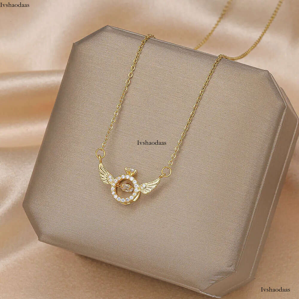 stainless steel clover necklace gold dia butterfly fashion star moon pendant women's clavicle chain jewelry