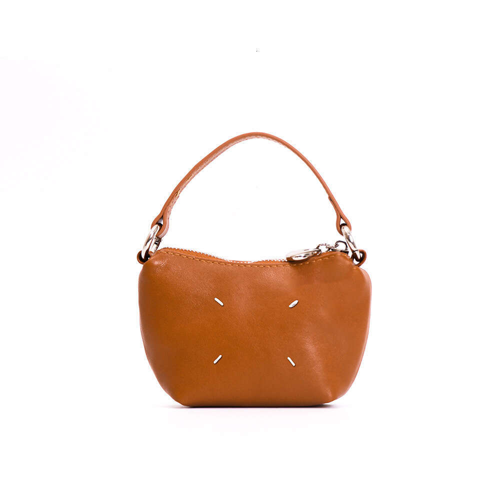 Genuine Compact Coin Purse Women's Handheld Small Portable Key Lipstick Storage Soft Leather Single Shoulder Crossbody Bag