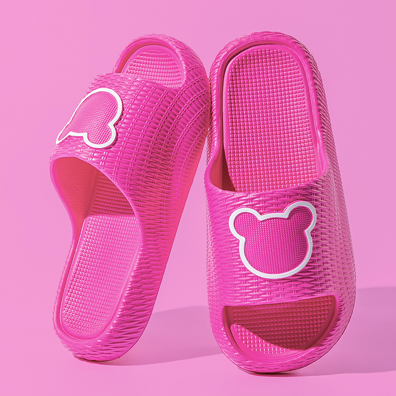Cartoon Bear Head EVA Summer Home Non-Slip Bathroom Men Silent Couple Thick Sole Slippers Women Outdoor Wear ddmymarket