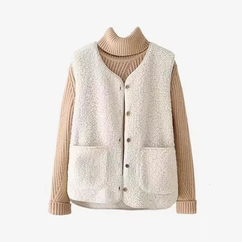Lamb Fur Particle Velvet Womens Vest Jacket Early Spring Fashionable Personality Leather Integrated Outdoor 250930