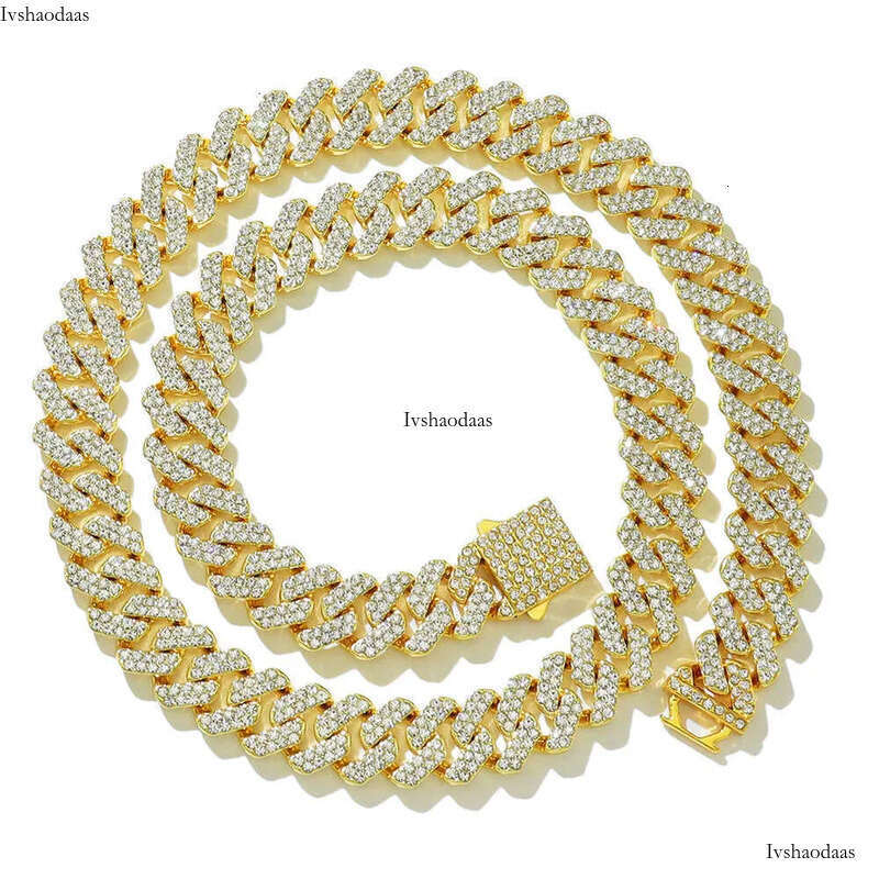 15mm Full Dia Chain Men's Miami Cuban Necklace Fashion Hip Hop Unisex Designer Jewelry y