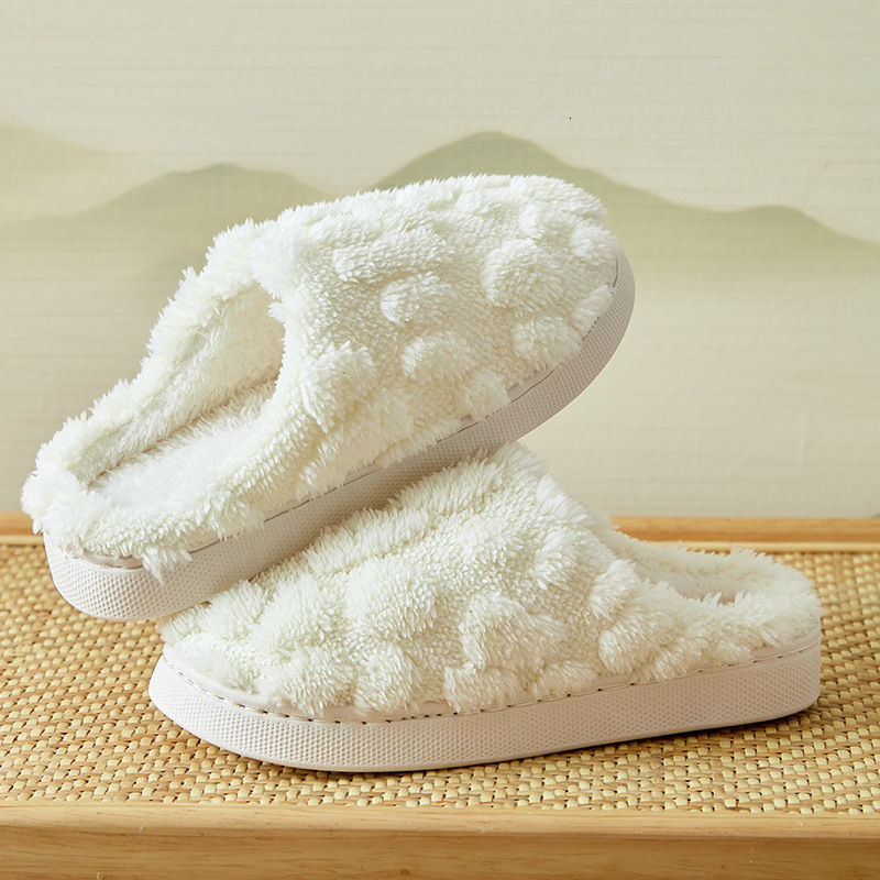 Women's Indoor Home Cotton Slippers, Warm Non-Slip Thick Sole Couple's New Style Furry Slippers for Men in Autumn and Winter ddmymarket