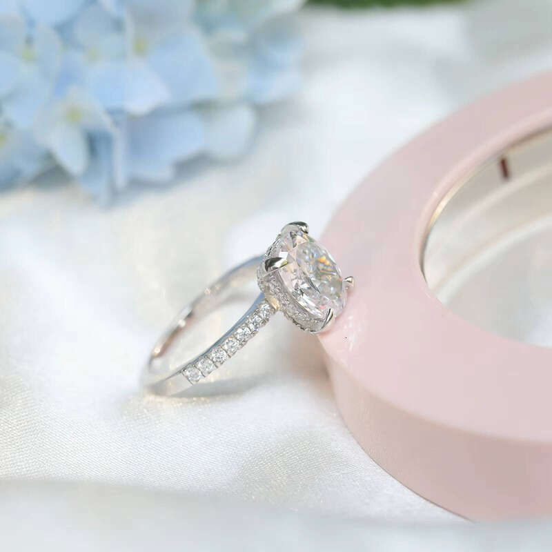 OAHLAN 3CT Sterling Silver Engagement Oval Cut VVS moissanite ring Promise Women's Wedding Ring