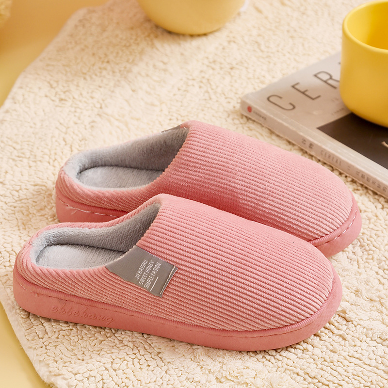 Cotton Home Use, Spring, Autumn, Winter, Indoor, Women's Non-Slip Thick Sole, Couples' Men's Indoor Maternity Furry Slippers for Winter