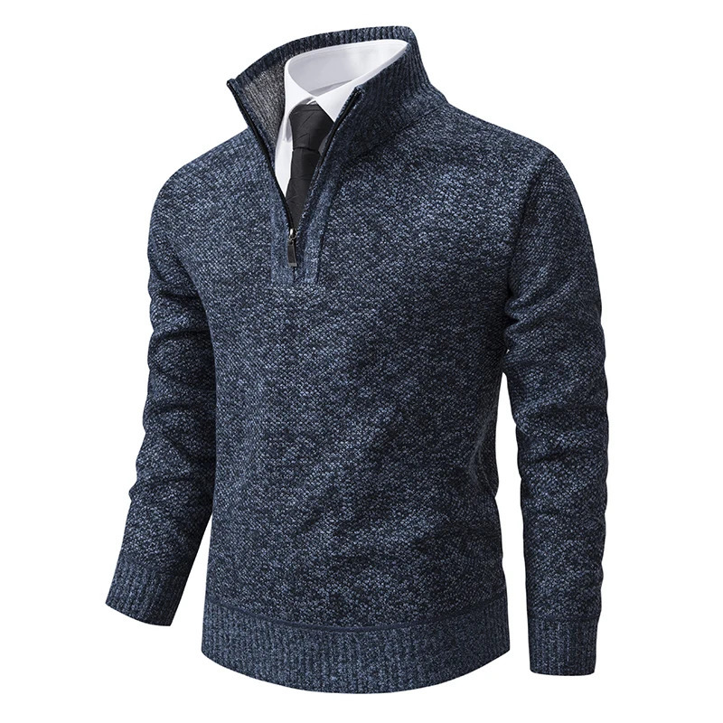 Mens Pullover Autumn And Winter Knitwear Solid Color With A Bottom Shirt Grab Fleece Warm Comfortable Sweater 250929
