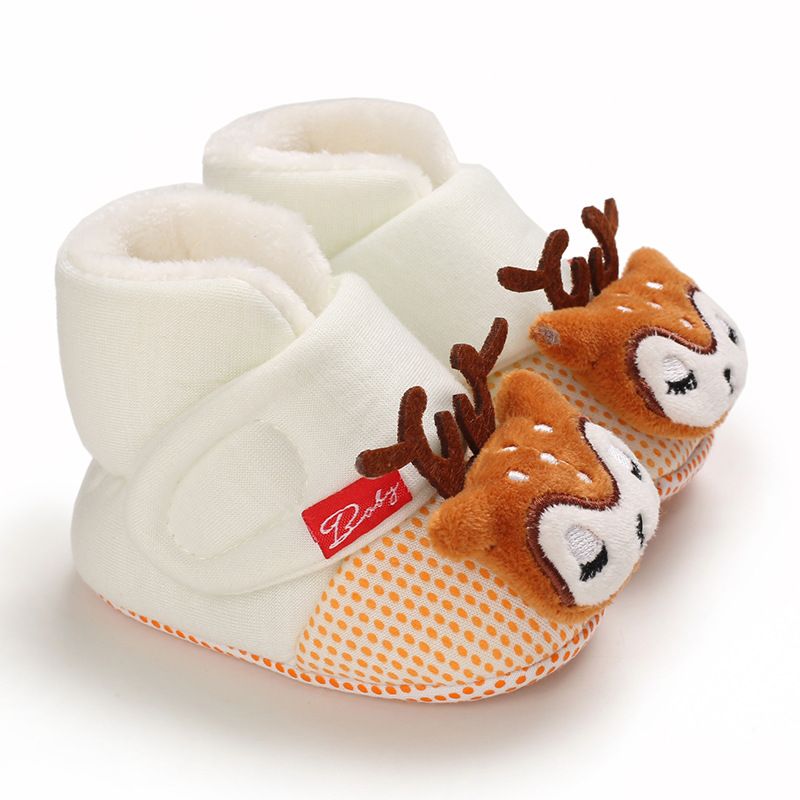 Infant Winter Shoes Toddler Cute Cartoon Cotton Warm Fluffy Baby Boots Shoes Kidszworld First Walker Shoes for Newborns 0-18 Months K0476