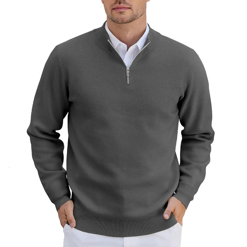 Autumn Mens Zipper Pullover Slim Fit Lightweight Knit Jacket Coats Casual Knitted Sweatshirts Winter Werm Streetwear 250929