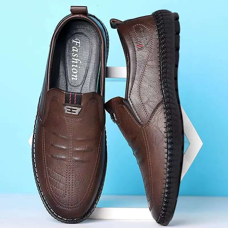 100% Full Cowhide Special Price Men's Work Leather Soft Sole Non-Slip Business Casual Shoes 17 26