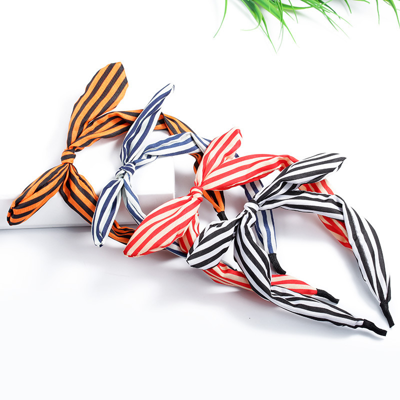 Floral Bow Headband Fashion Polka Dot Bunny Ear Hair Clip Korean Style 2 Yuan Store Accessories