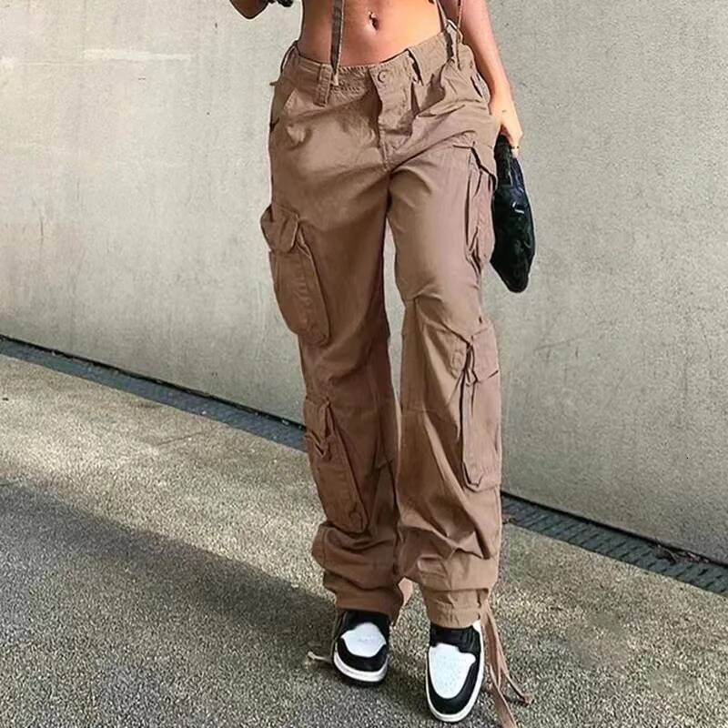 New Women's Street Hip Hop Style Low Waist Fashion Trendy Workwear Denim Casual Pants for Women dongdumaoyi