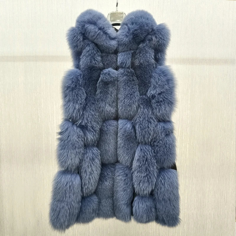 High Quality Women Real Fur Coat Winter Jacket Long Natural Vest Sheepskin Leather Hood Thick Warm Overcoat 250930