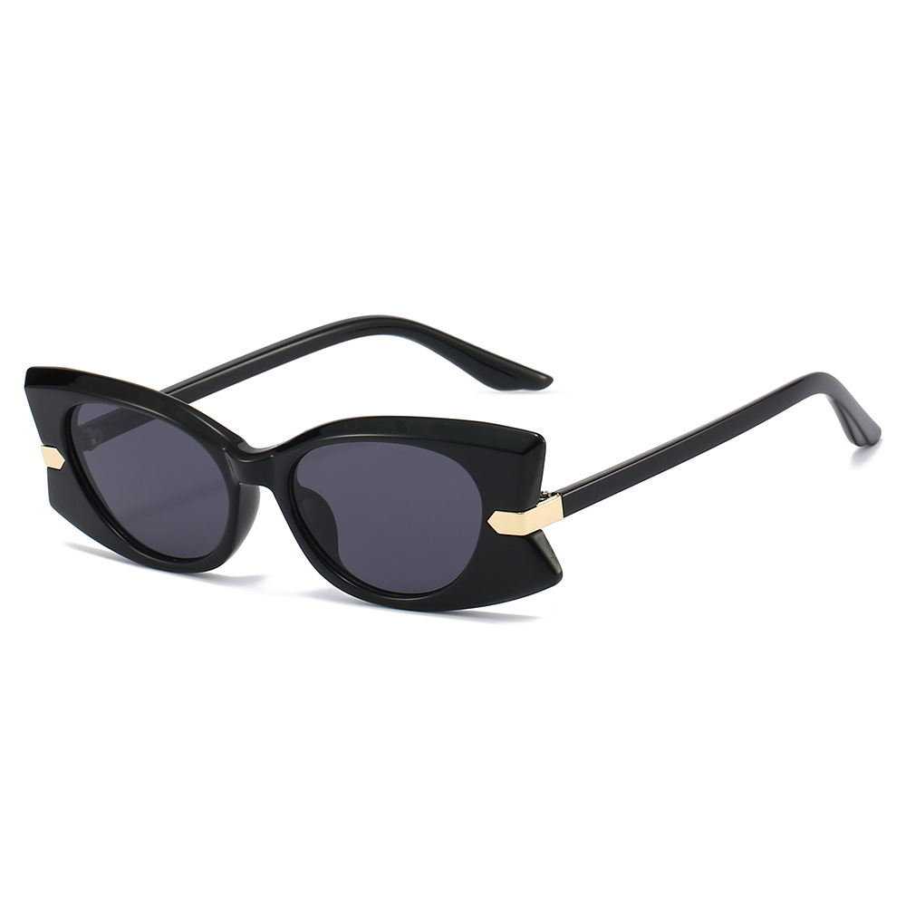 2025 New Butterfly Frame Sunglasses for Women European American Style Metallic Accent Small Rectangular Decor Trendy Shades