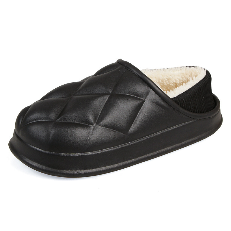 Autumn Winter Waterproof Cotton Slippers Women Couples Indoor Outdoor Wear Fleece Lined Non-Slip Warm Maternity Shoes for Men ddmymarket