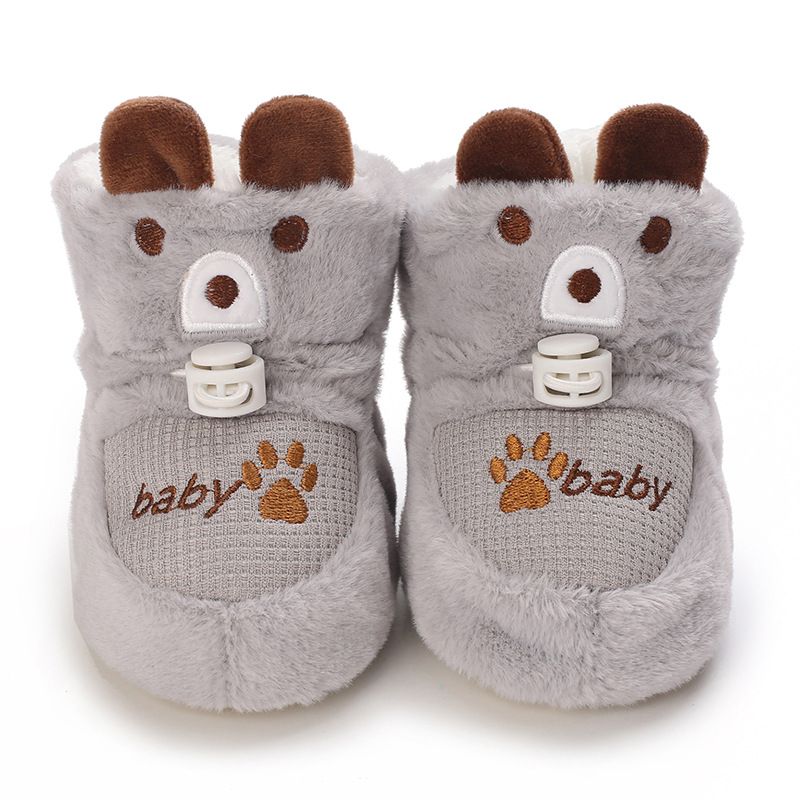 Winter New Cute Cartoon Baby Booties Little Child Boots Cotton Soft-Sole Non-Slip Warm Kidszworld Toddler First Walkers Infant Crib Shoes 0-18 Months 