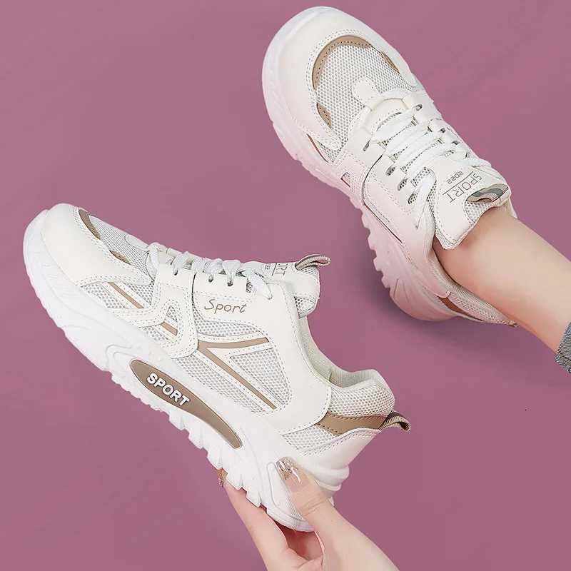 Womens Fashion Laceup Casual Sneakers Lightweight Soft Sole Running Shoes for Women Thick Soled Mesh Breathable Sports Shoes Z250930
