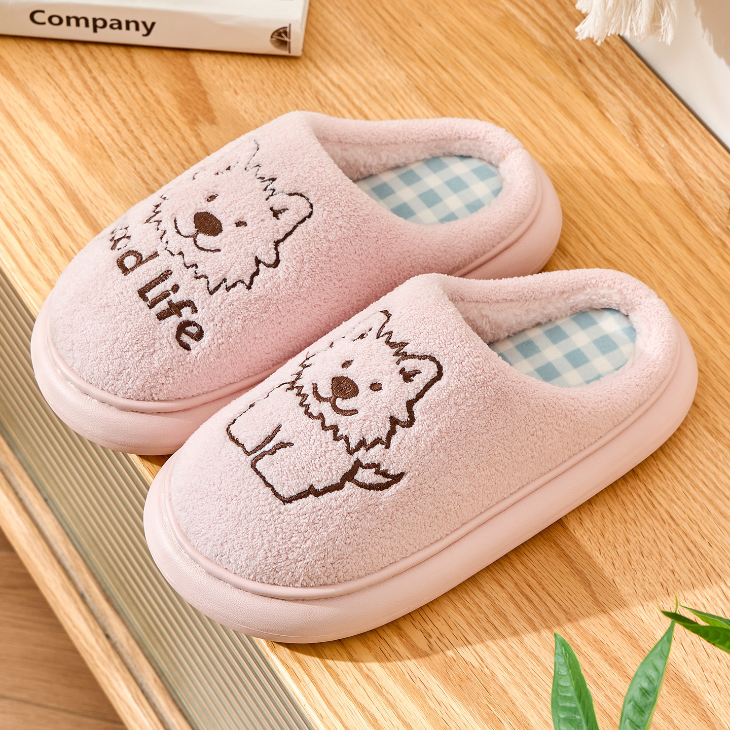 Cute Puppy Cotton Women 2025 New Winter Indoor Home Couple Warm Furry Slippers for Men ddmymarket