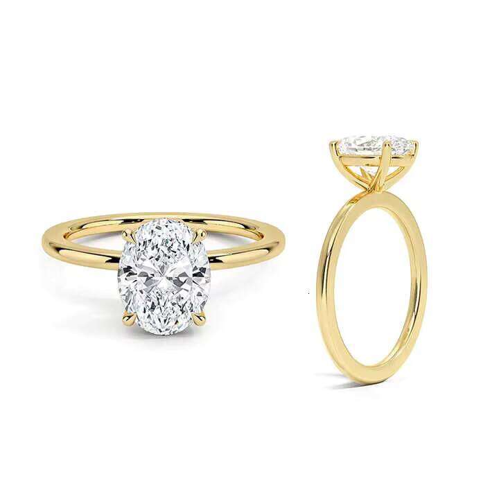 VOAINO 1ct Grown HPHT CVD 14k Wedding Engagement Gift IGI Certified 1 Carat Lab Ring