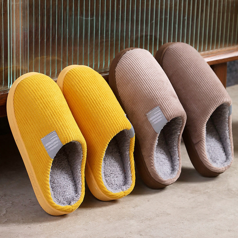 Autumn Indoor Home Couple Warm Shoes Maternity Non-Slip Fleece-Lined Men's Cotton Slippers Women's ddmymarket