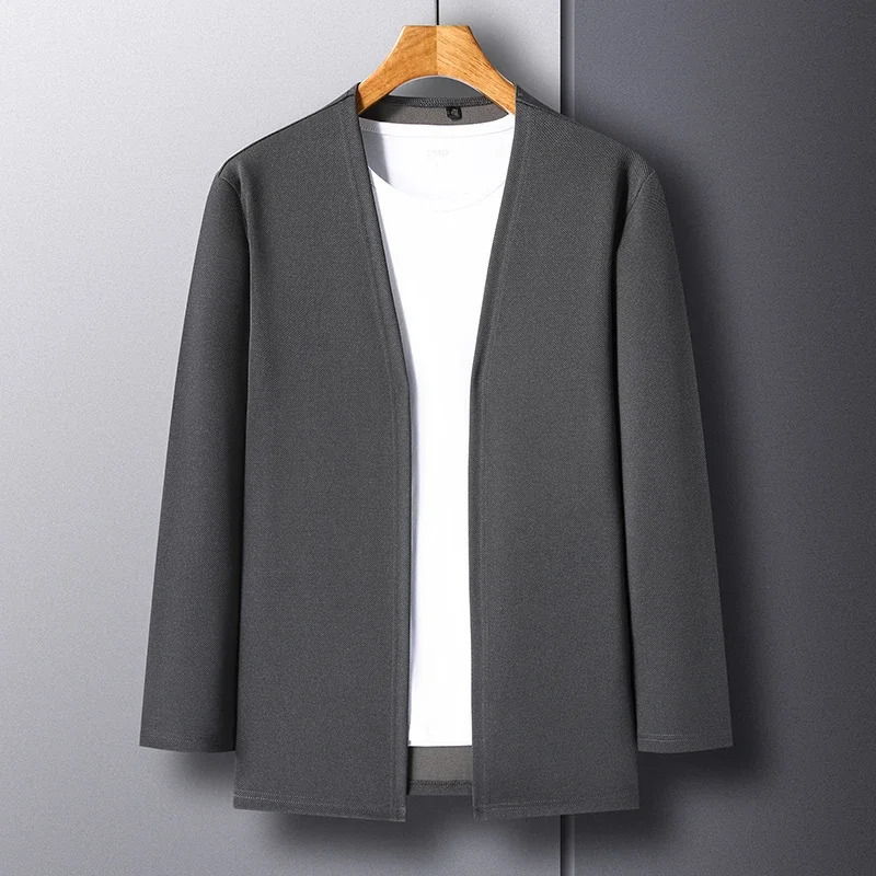 Mens Long Sleeved Cardigan Jacket Casual Fashion Top 250929