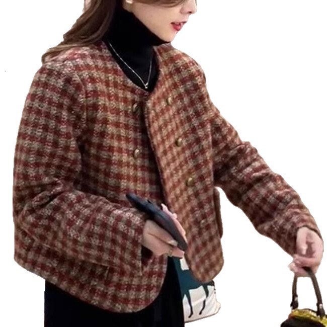 2025 designer short jacket paired with small coarse wool short jacket suitable for women's autumn and winter new fashion casual multifunctional j