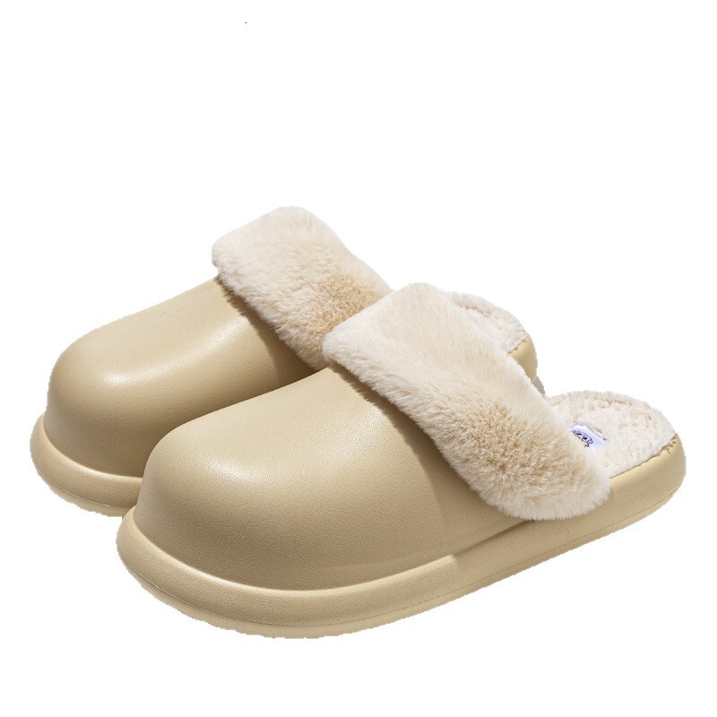 EVA Detachable Plush for Women Winter Non-Slip Warm Indoor Thick Sole Cushioned Cotton Slippers Waterproof ddmymarket