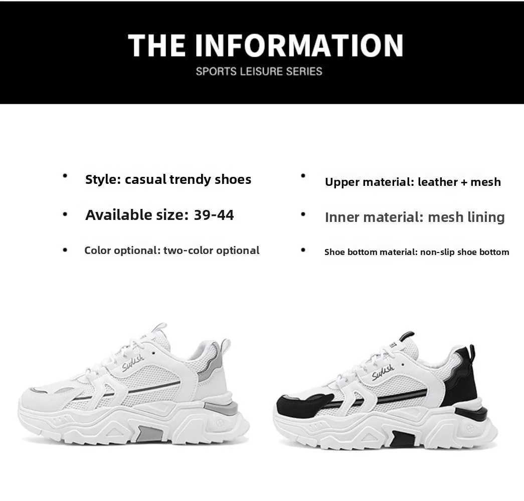 Trendy Thick Platform Dad Shoes Low Top Air Mesh Lightweight Men Casual Sneakers New Arrival Fashion Trends Anti Slip Leisure Z250930