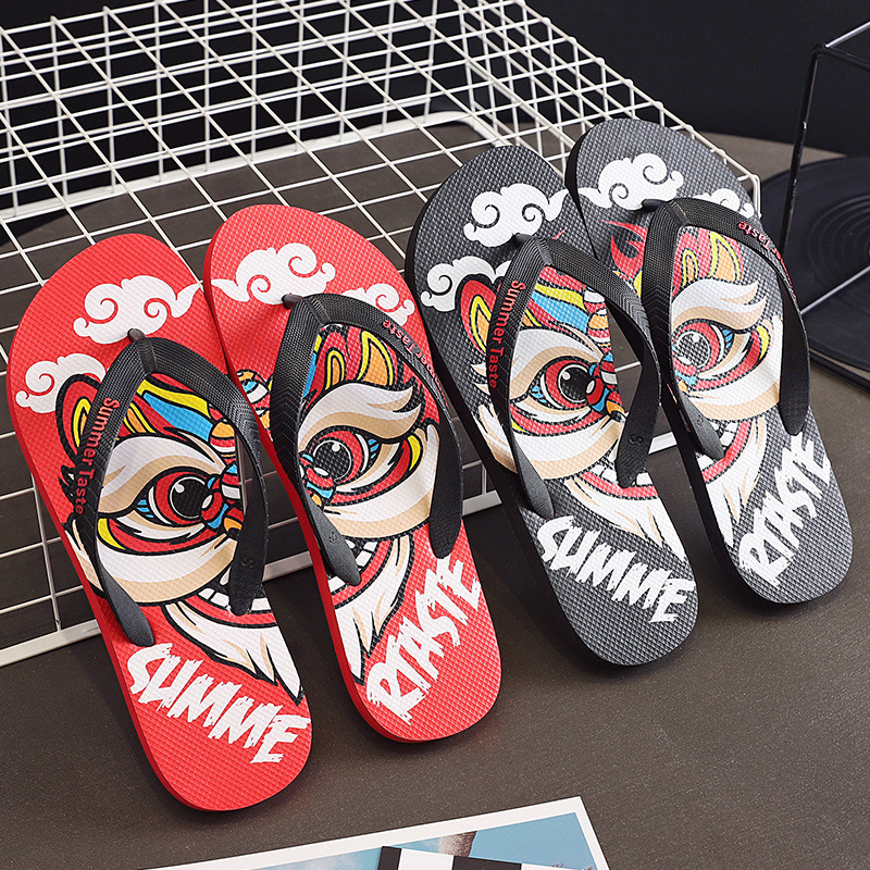 Personalized Casual Flip-Flops for Men, Non-Slip National Trend Flip-Flops, Trendy Outdoor Beach Shoes, 2025 New Model ddmymarket