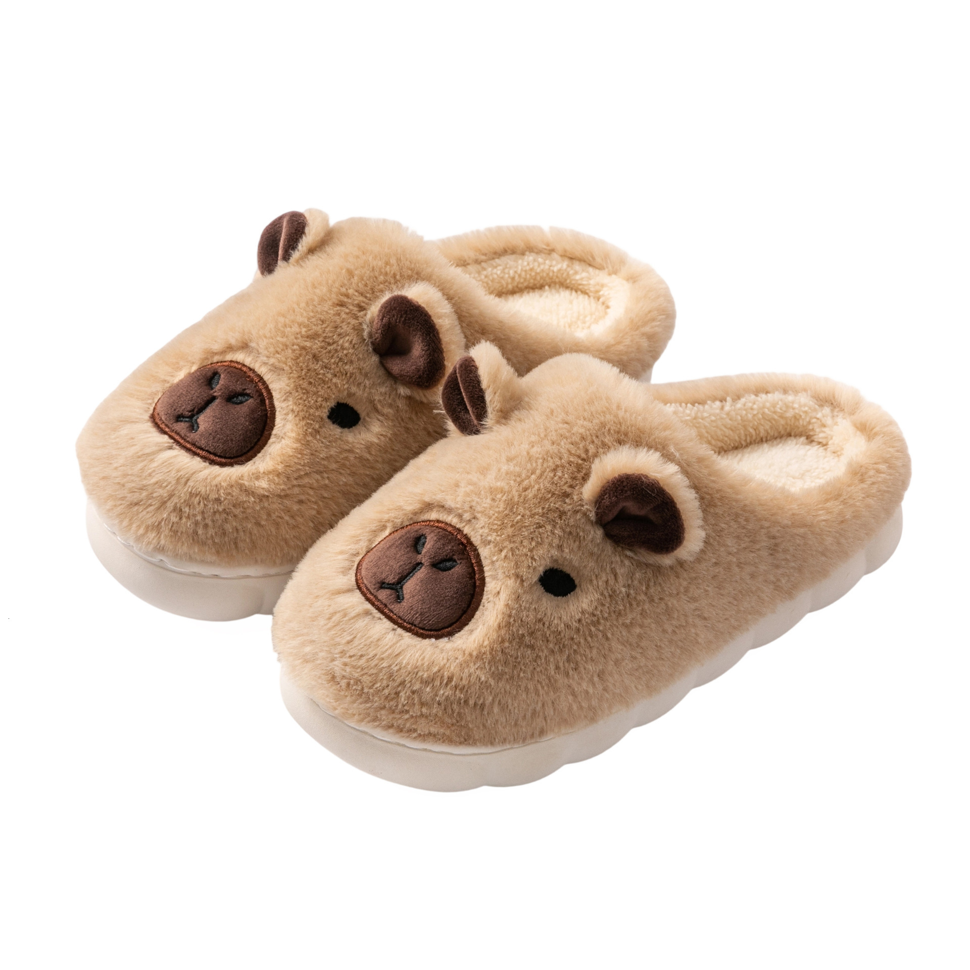 Kapibara Couple Winter Home Use Warm Maternity Cartoon Plush Cotton Slippers Cute for Women ddmymarket