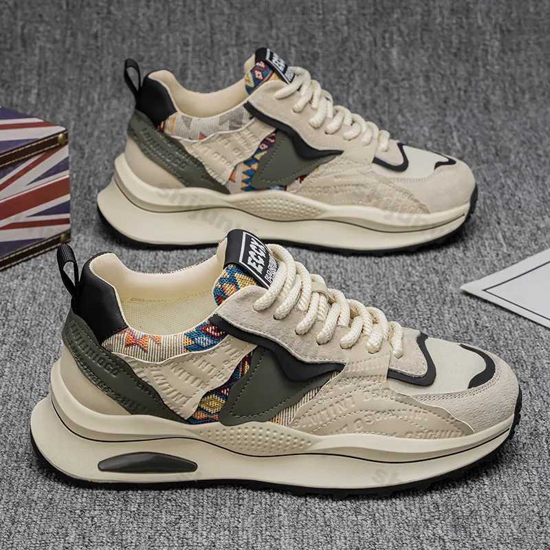 Men Sneakers 2025 Spring Autumn New Comfortable Outdoor Non Slip Running Shoes Trend Wearresistant Vintage Lace Up Casual Shoes Z250930
