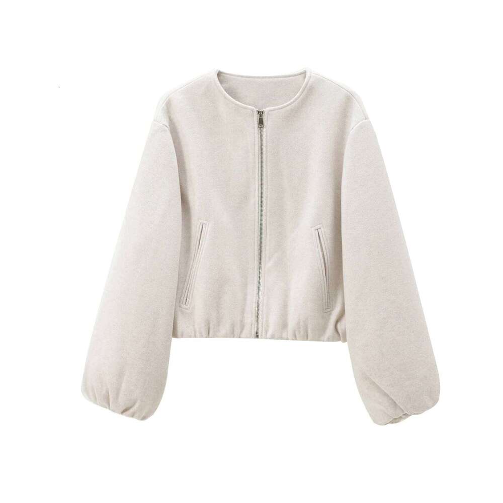 MUJER 2025 Fleece Bomber Jackets For Soft Zipper Woman's Sports Long Sleeve Cropped Jacket Women Coats Outerwears