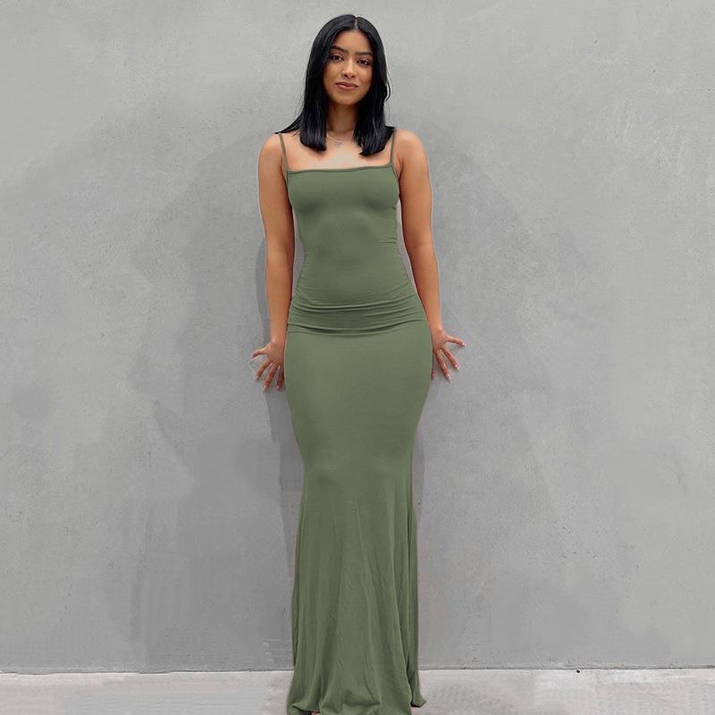 X105Women's 2025 dress casual slim suspender home dress long dress